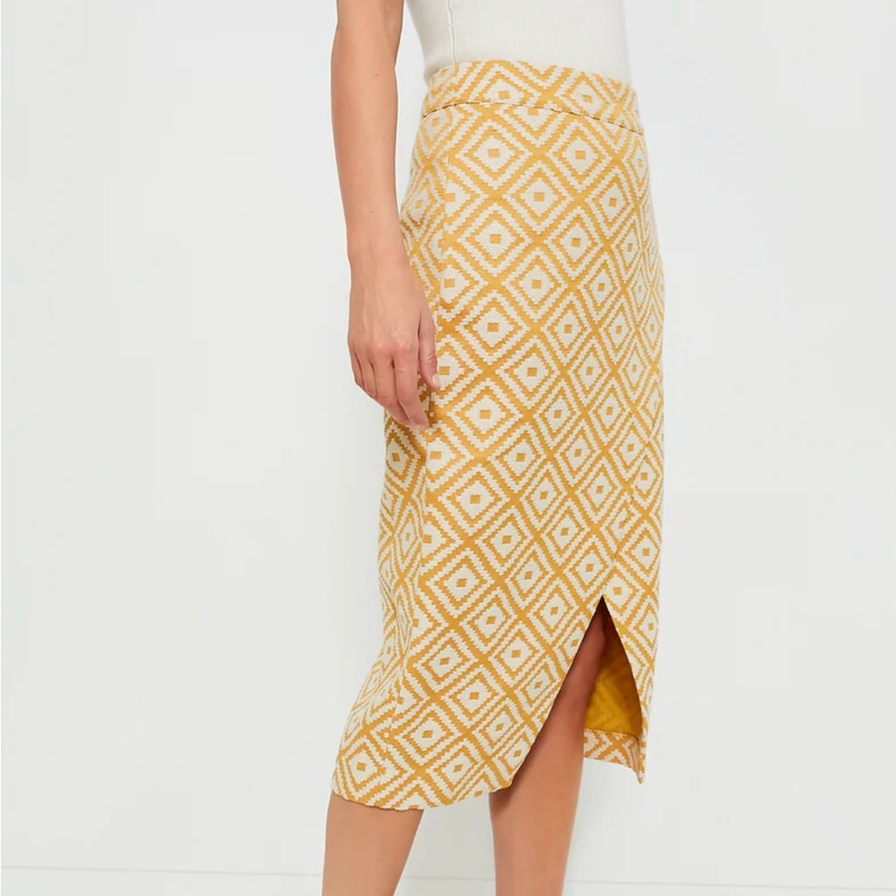 Tuckernuck Rare Elegant Marigold Tweed Margo Skirt Size L In Yellow Gold NWT